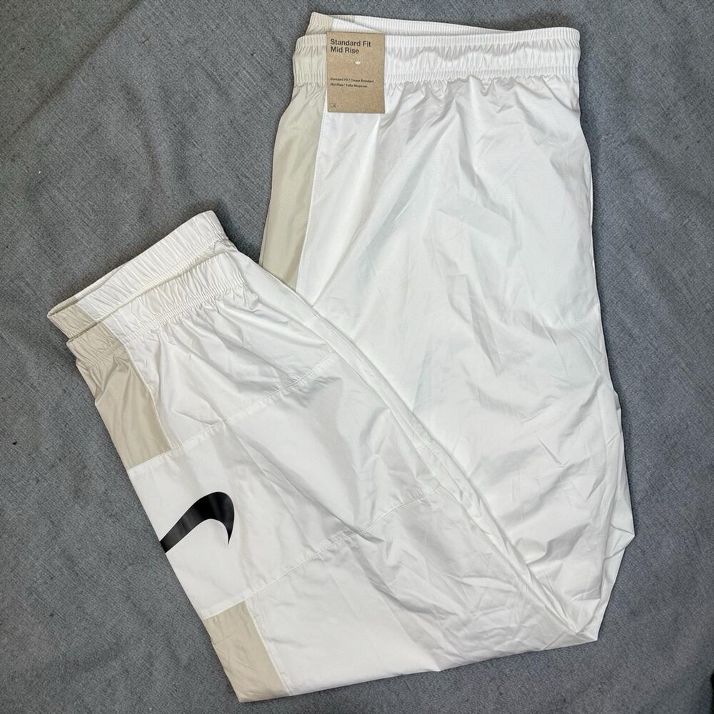 Nike Womens Oversized Mid Rise Tracksuit Bottoms Track Pants White Sail XL NWT